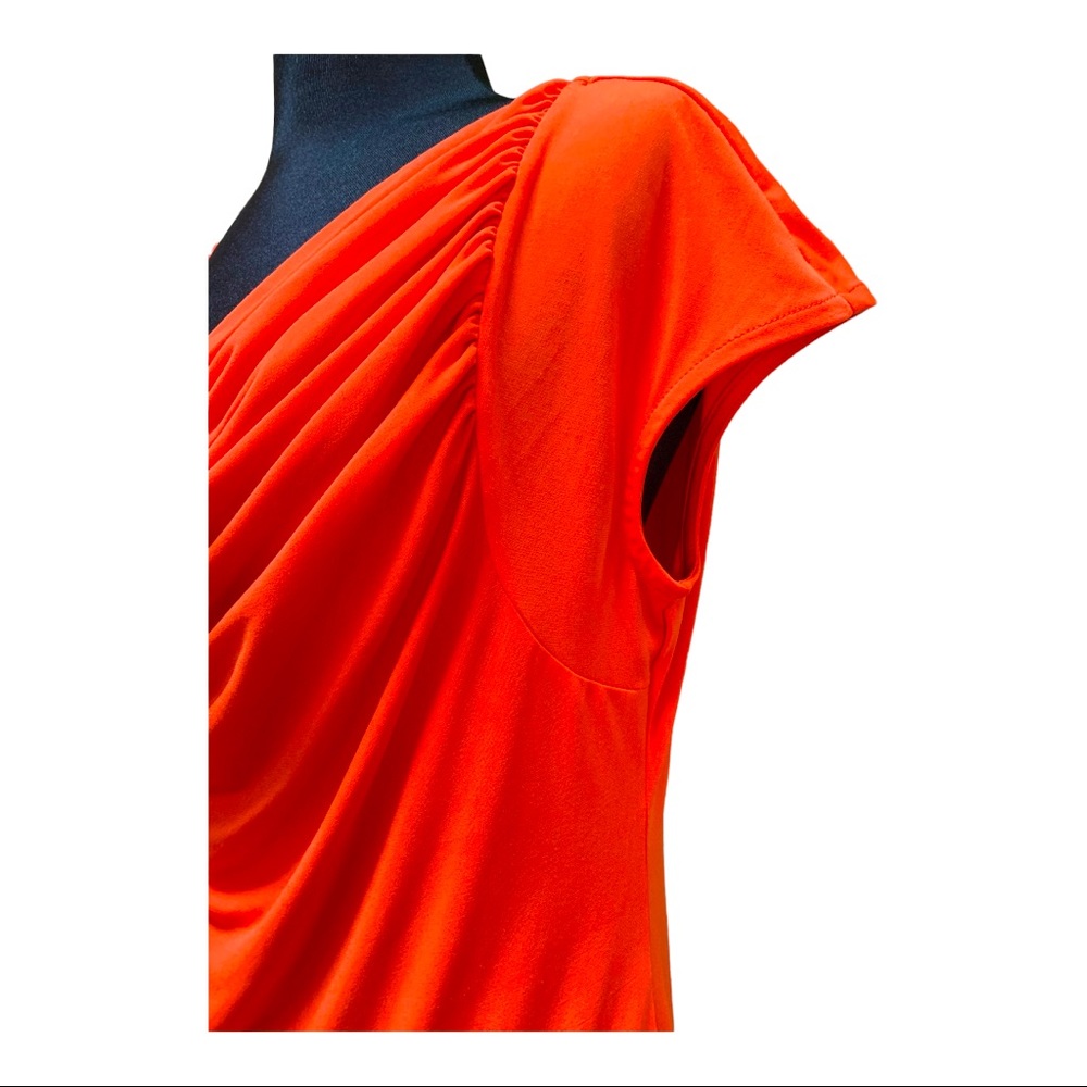 Liz Claiborne Scoop Neck Almost Sleeveless Orange Lightwght Women’s Medium Top.